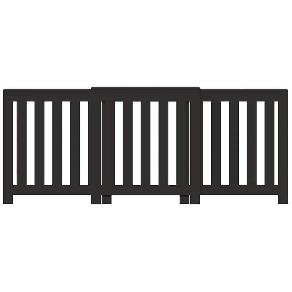 Radiator Cover Black 205 x 21.5 x 83.5 cm Engineered Wood