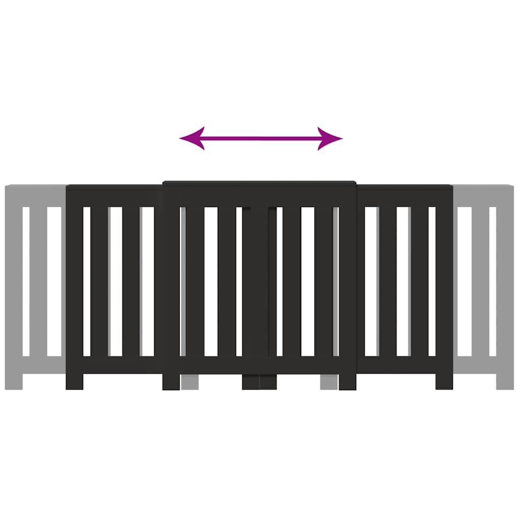 Radiator Cover Black 205 x 21.5 x 83.5 cm Engineered Wood