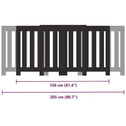 Radiator Cover Black 205 x 21.5 x 83.5 cm Engineered Wood