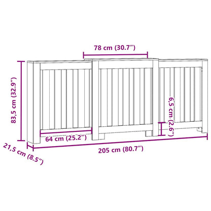 Radiator Cover Sonoma Oak 205 x 21.5 x 83.5 cm Engineered Wood