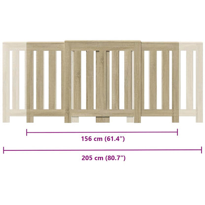 Radiator Cover Sonoma Oak 205 x 21.5 x 83.5 cm Engineered Wood