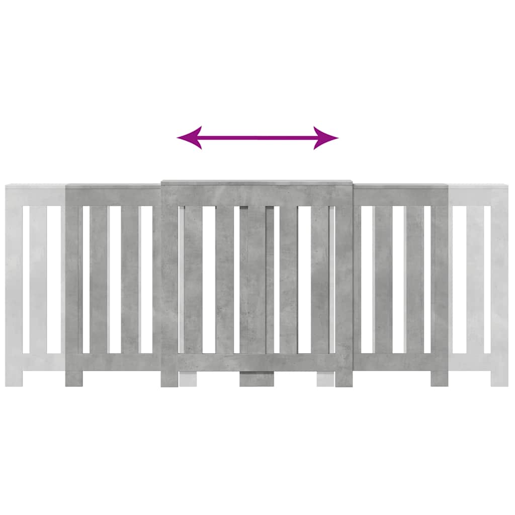 Radiator Cover Concrete Grey 205 x 21.5 x 83.5 cm