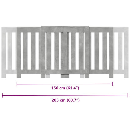 Radiator Cover Concrete Grey 205 x 21.5 x 83.5 cm