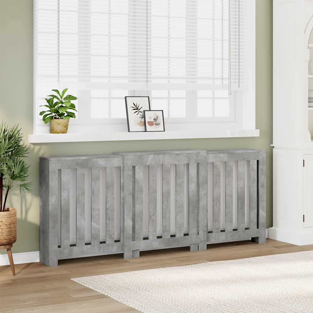 Radiator Cover Concrete Grey 205 x 21.5 x 83.5 cm
