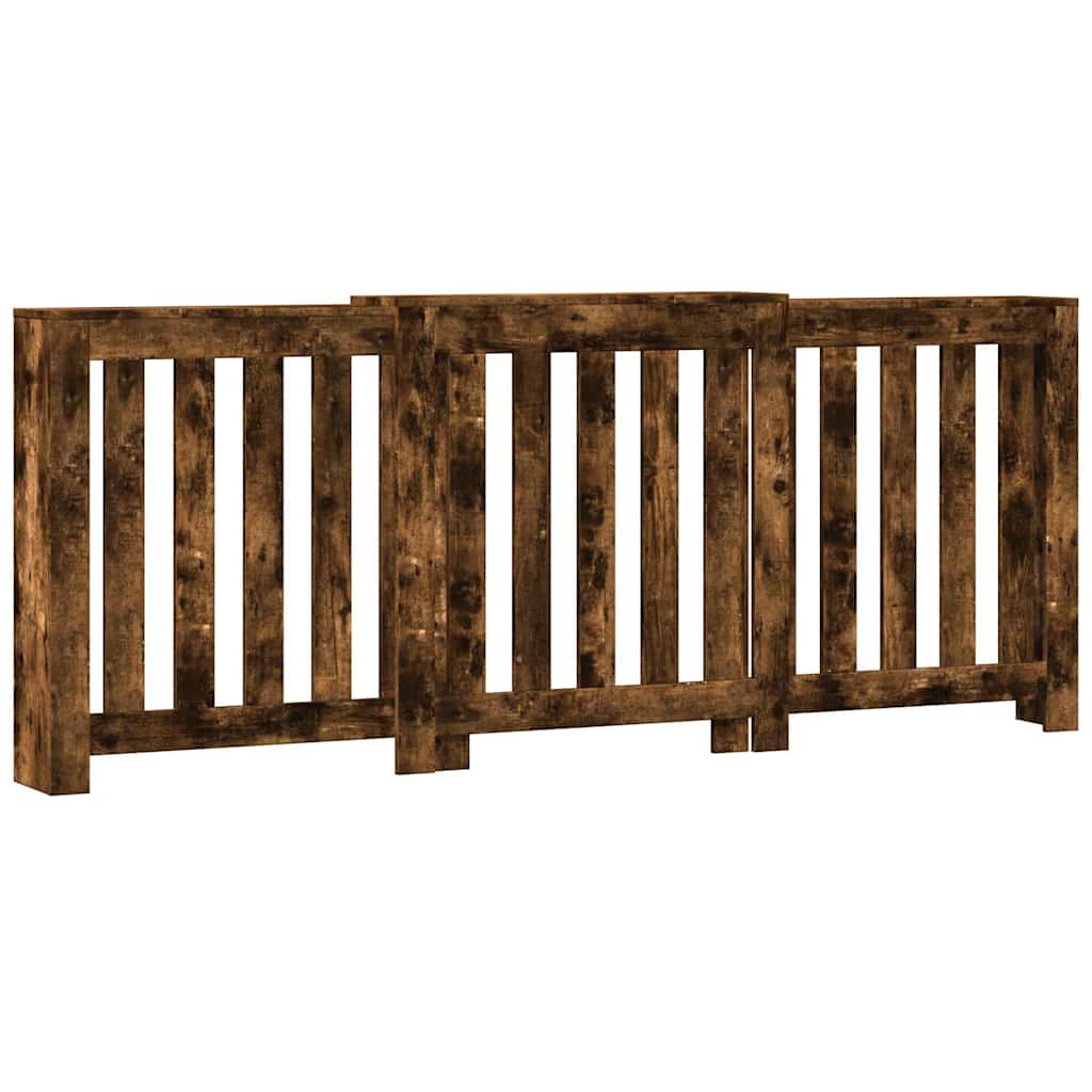 Radiator Cover Smoked Oak 205 x 21.5 x 83.5 cm Engineered Wood