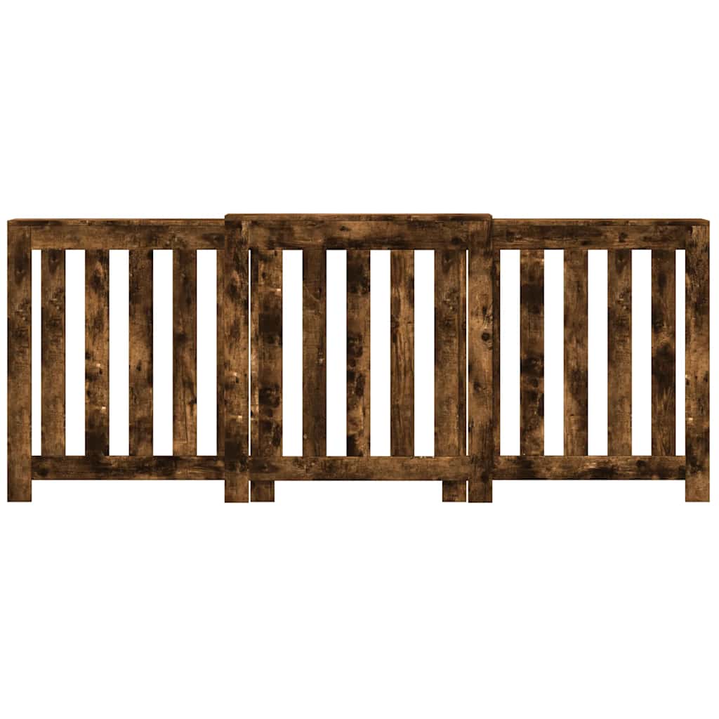 Radiator Cover Smoked Oak 205 x 21.5 x 83.5 cm Engineered Wood