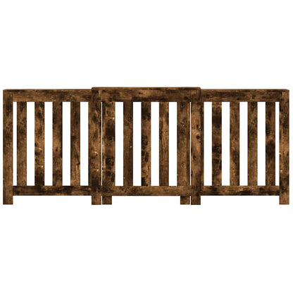 Radiator Cover Smoked Oak 205 x 21.5 x 83.5 cm Engineered Wood