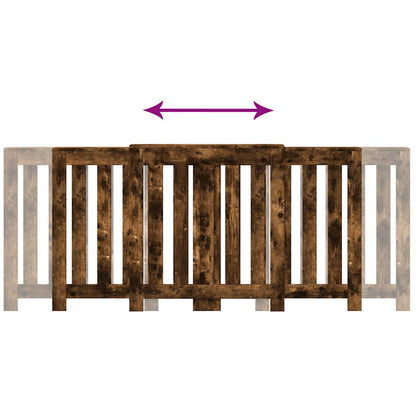 Radiator Cover Smoked Oak 205 x 21.5 x 83.5 cm Engineered Wood