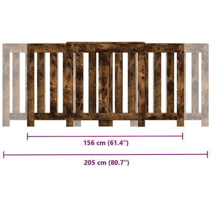Radiator Cover Smoked Oak 205 x 21.5 x 83.5 cm Engineered Wood