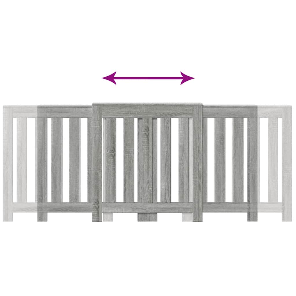 Radiator Cover Grey Sonoma 205 x 21.5 x 83.5 cm Engineered Wood