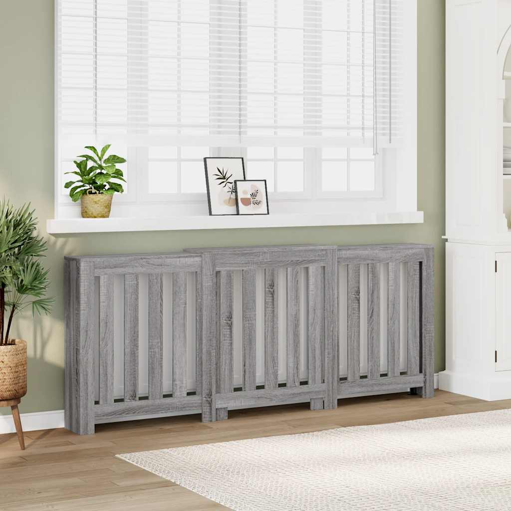 Radiator Cover Grey Sonoma 205 x 21.5 x 83.5 cm Engineered Wood