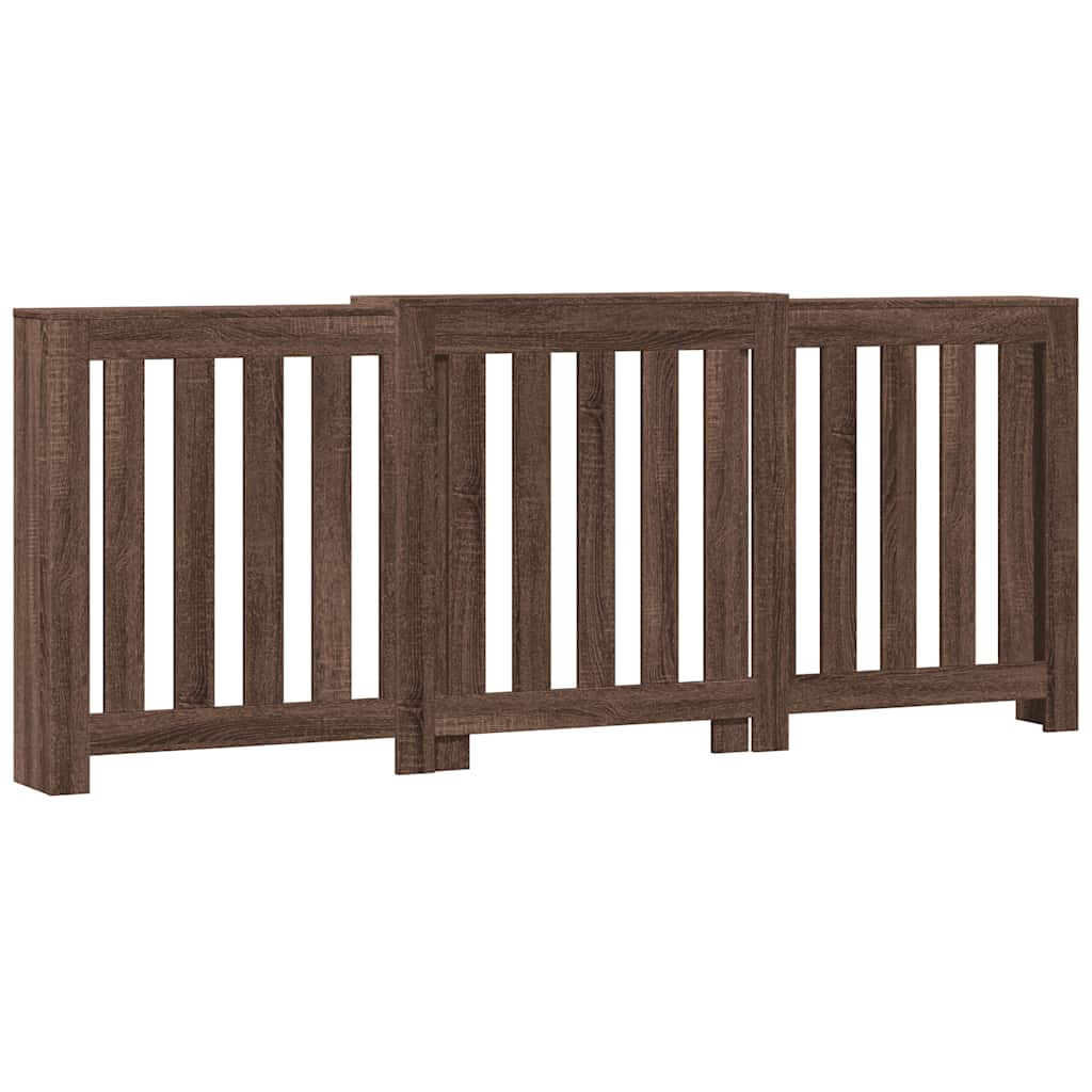 Radiator Cover Brown Oak 205 x 21.5 x 83.5 cm Engineered Wood
