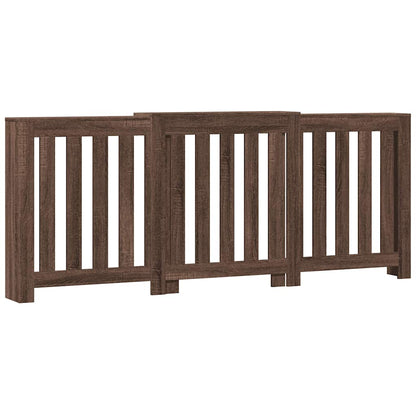 Radiator Cover Brown Oak 205 x 21.5 x 83.5 cm Engineered Wood