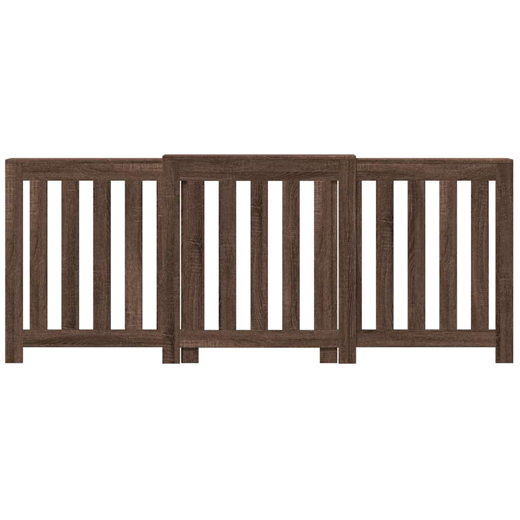 Radiator Cover Brown Oak 205 x 21.5 x 83.5 cm Engineered Wood