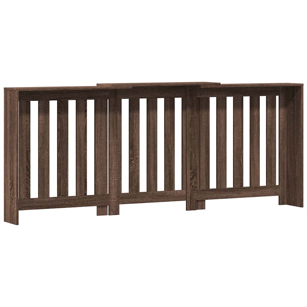 Radiator Cover Brown Oak 205 x 21.5 x 83.5 cm Engineered Wood