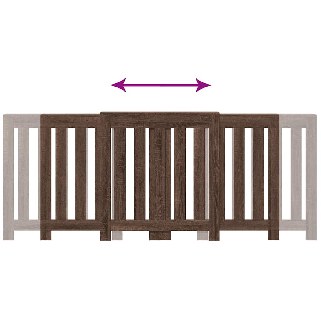 Radiator Cover Brown Oak 205 x 21.5 x 83.5 cm Engineered Wood