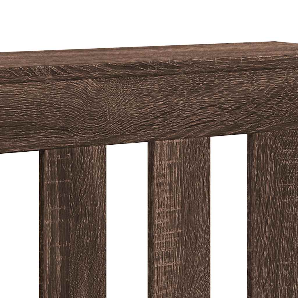 Radiator Cover Brown Oak 205 x 21.5 x 83.5 cm Engineered Wood