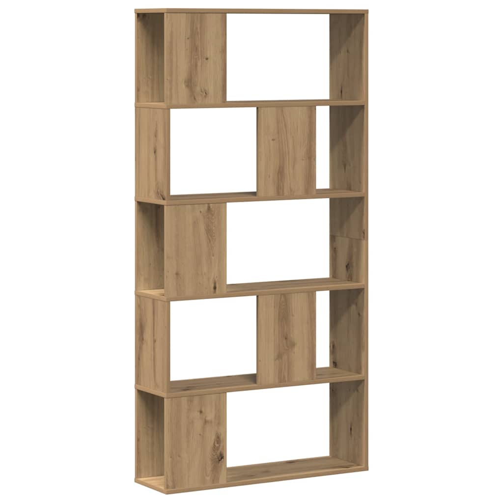 Bookcase 5-Tier Artisian Oak 80.5x23.5x162.5 cm Engineered Wood