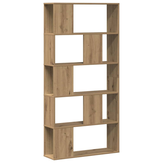 Bookcase 5-Tier Artisian Oak 80.5x23.5x162.5 cm Engineered Wood