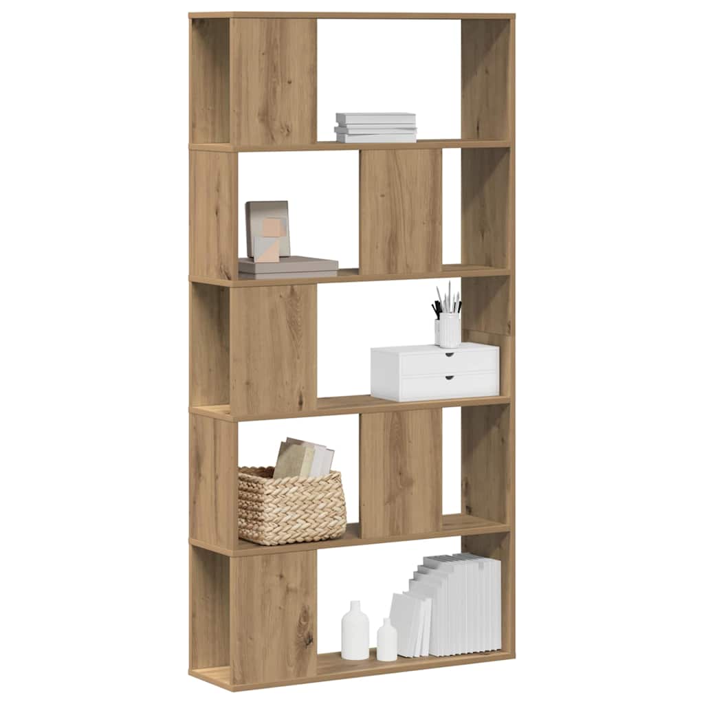 Bookcase 5-Tier Artisian Oak 80.5x23.5x162.5 cm Engineered Wood
