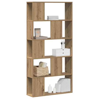 Bookcase 5-Tier Artisian Oak 80.5x23.5x162.5 cm Engineered Wood