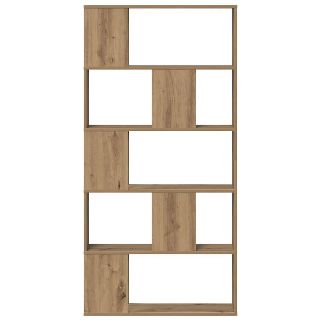 Bookcase 5-Tier Artisian Oak 80.5x23.5x162.5 cm Engineered Wood