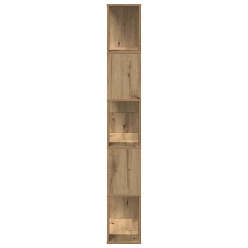Bookcase 5-Tier Artisian Oak 80.5x23.5x162.5 cm Engineered Wood
