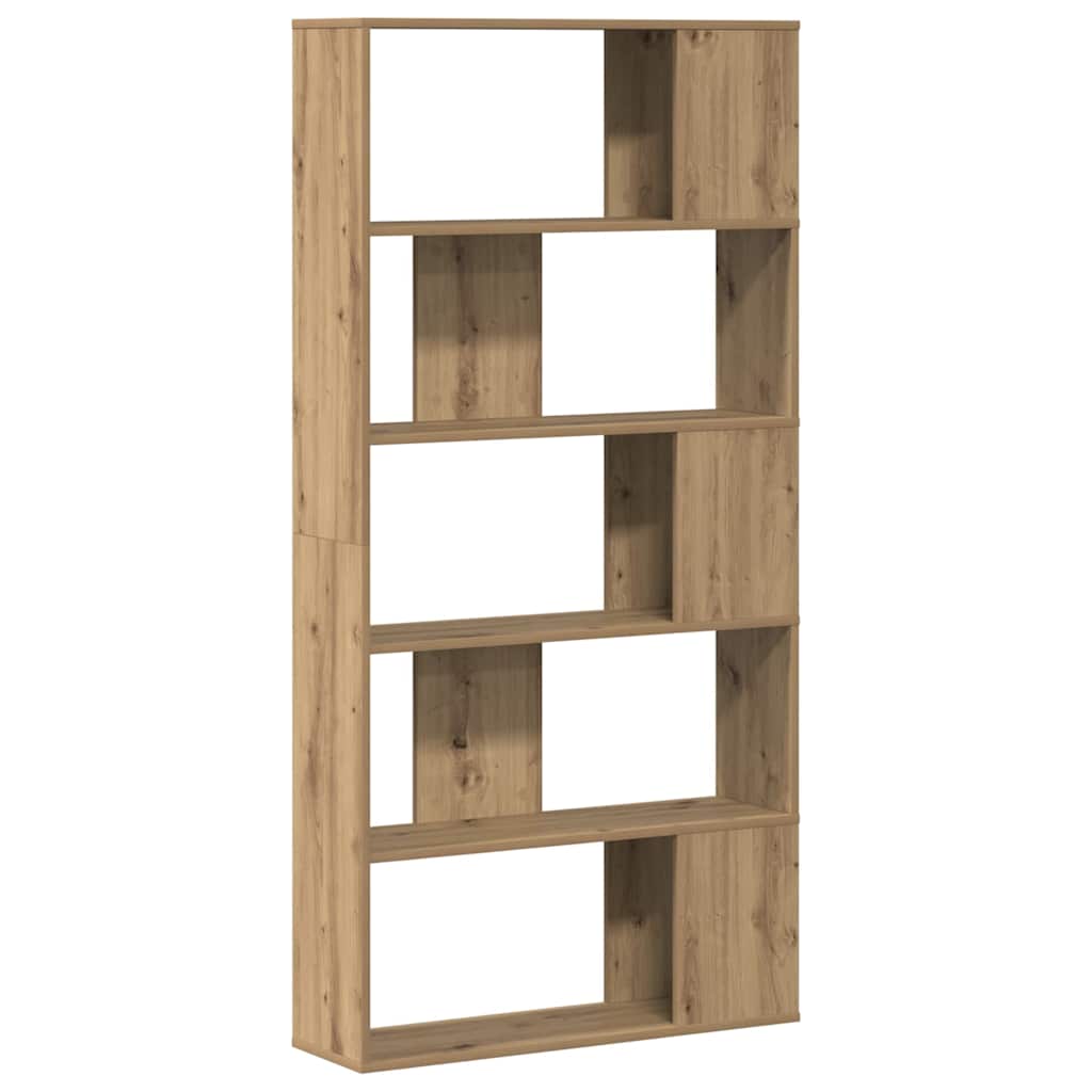 Bookcase 5-Tier Artisian Oak 80.5x23.5x162.5 cm Engineered Wood