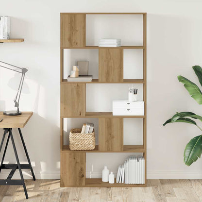 Bookcase 5-Tier Artisian Oak 80.5x23.5x162.5 cm Engineered Wood