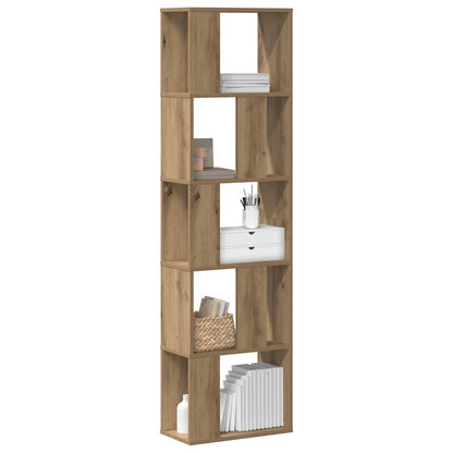 Bookcase 5-Tier Artisian Oak 45x23.5x162.5 cm Engineered Wood