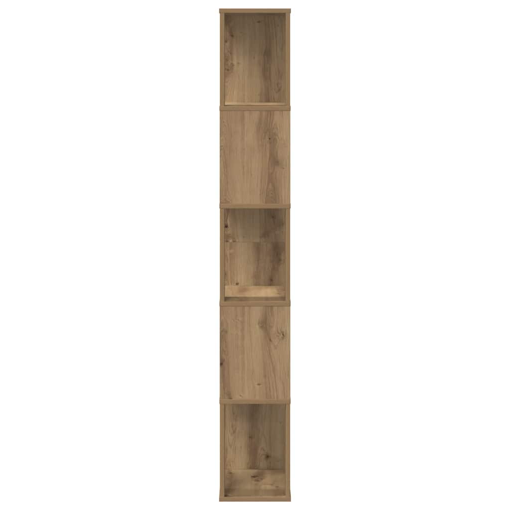 Bookcase 5-Tier Artisian Oak 45x23.5x162.5 cm Engineered Wood