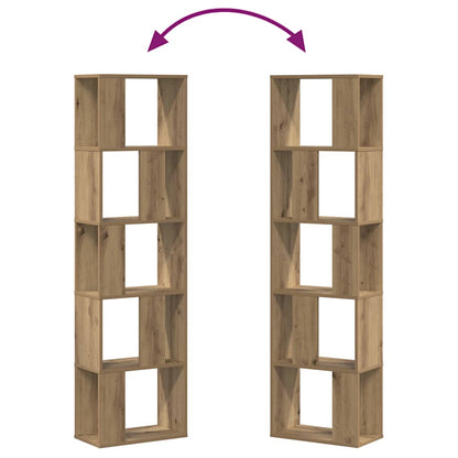 Bookcase 5-Tier Artisian Oak 45x23.5x162.5 cm Engineered Wood