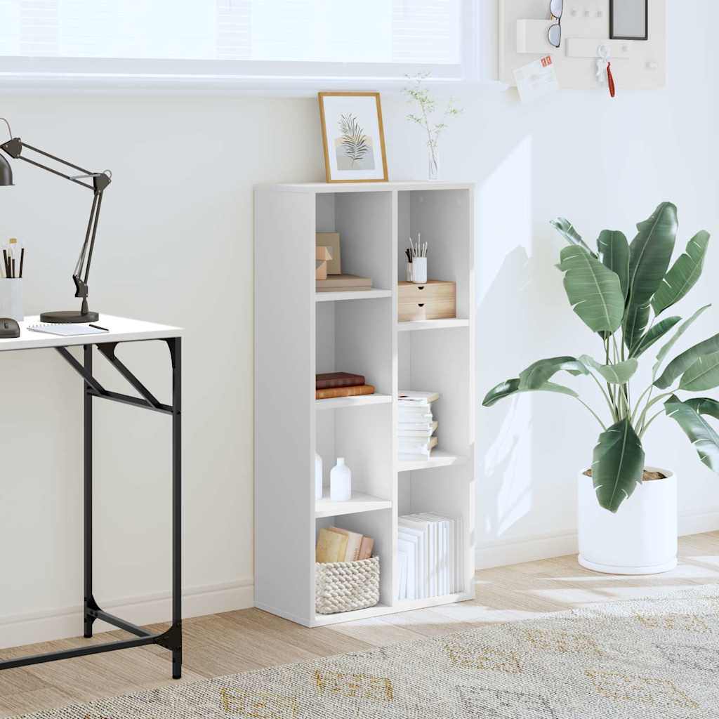 Bookcase White 50x25x105 cm Engineered Wood