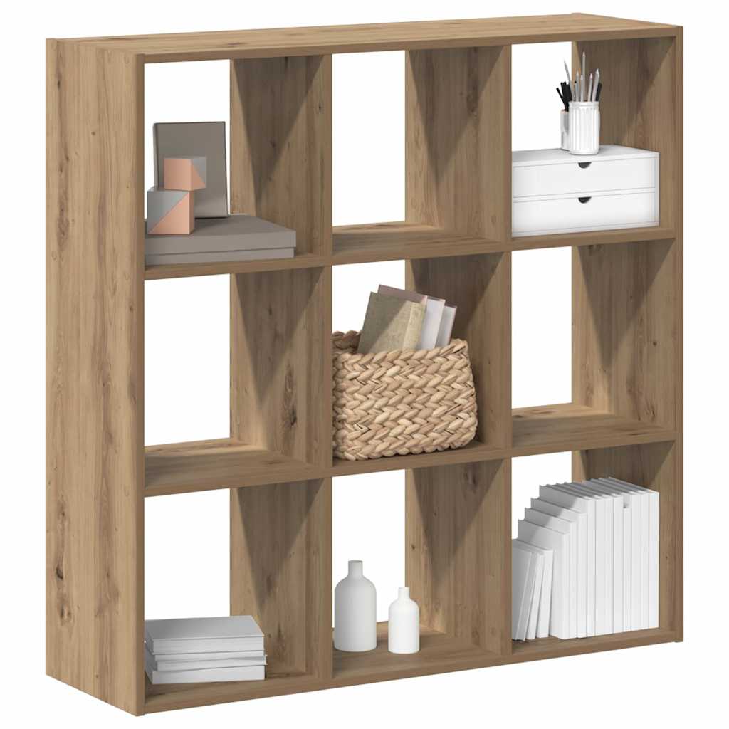 Bookcase Artisian Oak 102x32x102 cm Engineered Wood