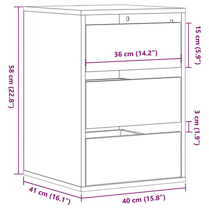 Corner Chest of Drawers Sonoma Oak 40x41x58 cm Engineered Wood