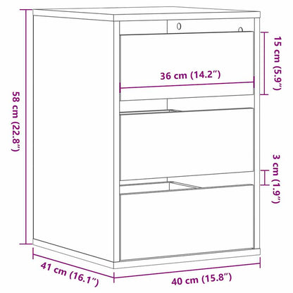 Corner Chest of Drawers Smoked Oak 40x41x58 cm Engineered Wood