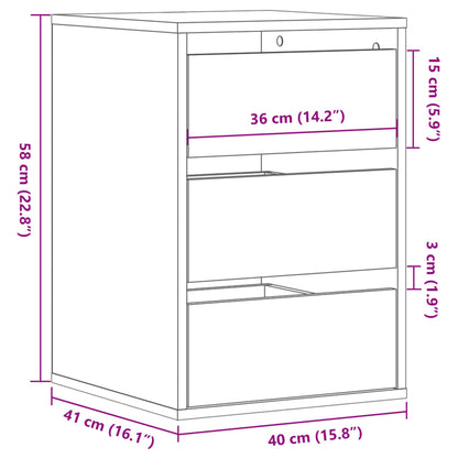 Corner Chest of Drawers Grey Sonoma 40x41x58 cm Engineered Wood