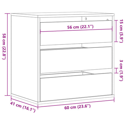 Corner Chest of Drawers Concrete Grey 60x41x58 cm Engineered Wood