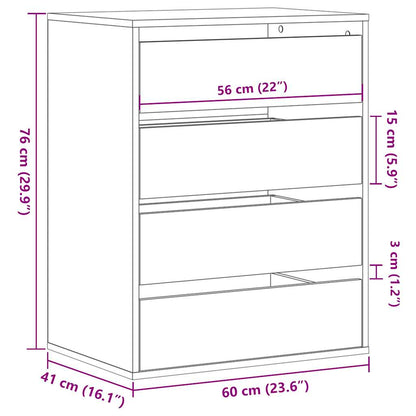 Corner Chest of Drawers Grey Sonoma 60x41x76 cm Engineered Wood