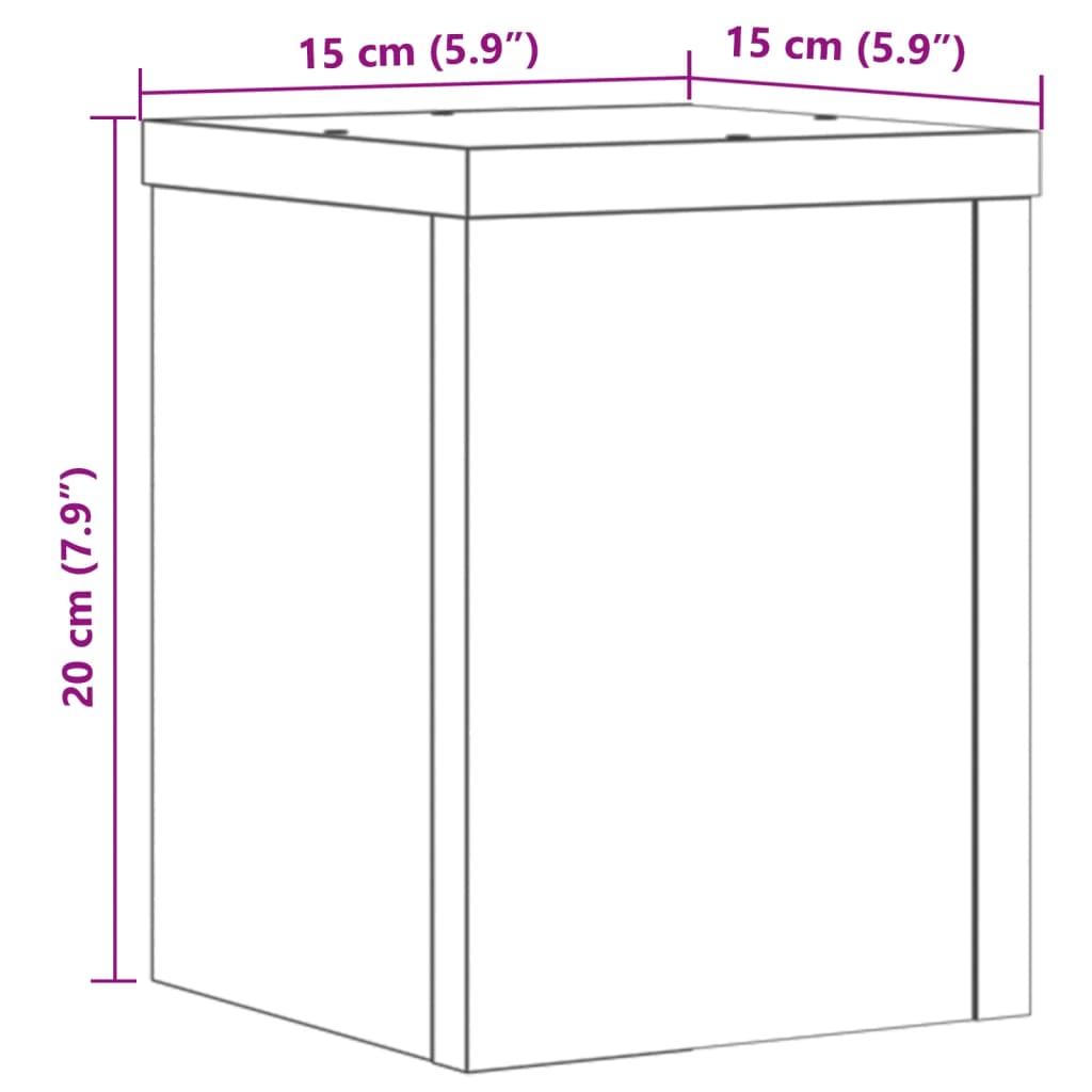 Plant Stands 2 pcs Concrete Grey 15x15x20 cm Engineered Wood