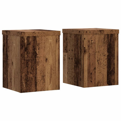 Plant Stands 2 pcs Old Wood 15x15x20 cm Engineered Wood
