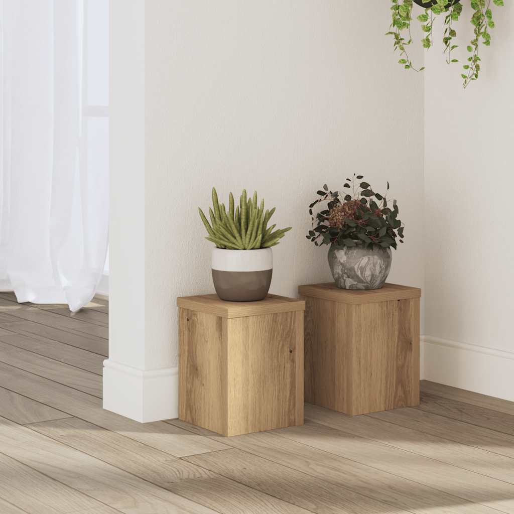 Plant Stands 2 pcs Artisan Oak 15x15x20 cm Engineered Wood