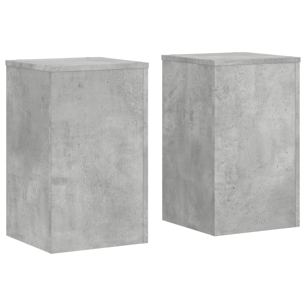 Plant Stand 2 pcs Concrete Grey 30 x 30 x 50 cm Engineered Wood