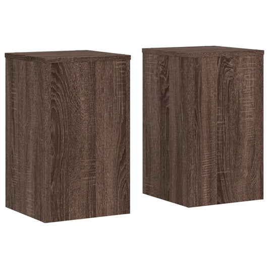 Plant Stands 2 pcs Brown Oak 30x30x50 cm Engineered wood