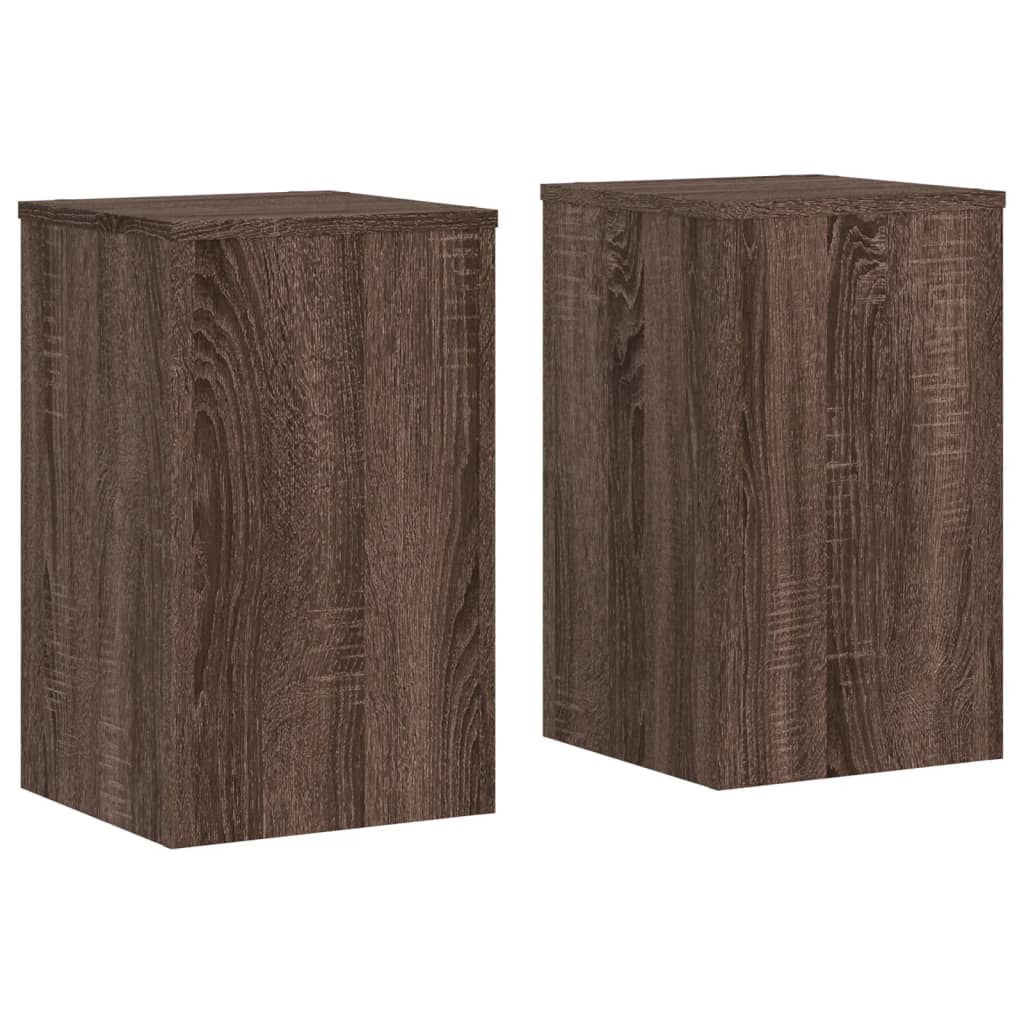 Plant Stand 2 pcs Brown Oak 30 x 30 x 50 cm Engineered Wood