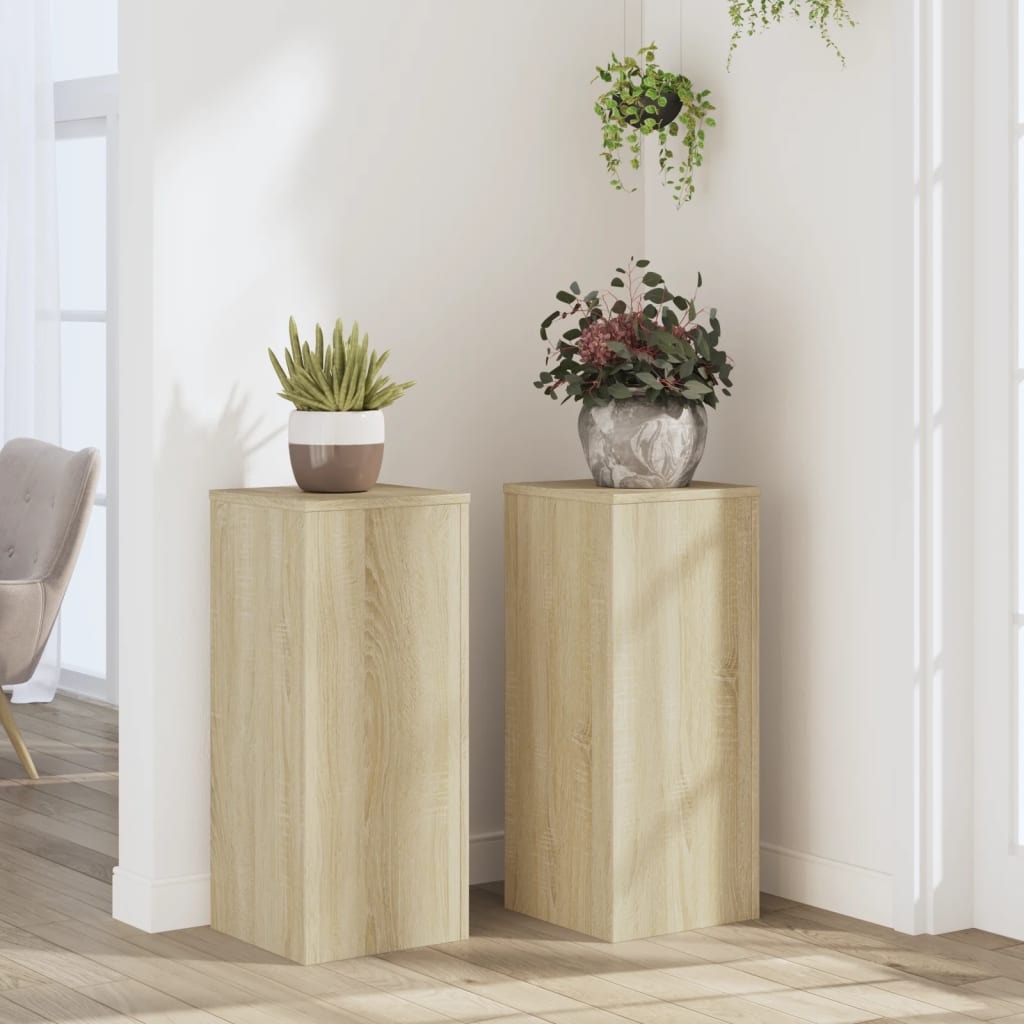 Plant Stand 2 pcs Sonoma Oak 30 x 30 x 70 cm Engineered Wood
