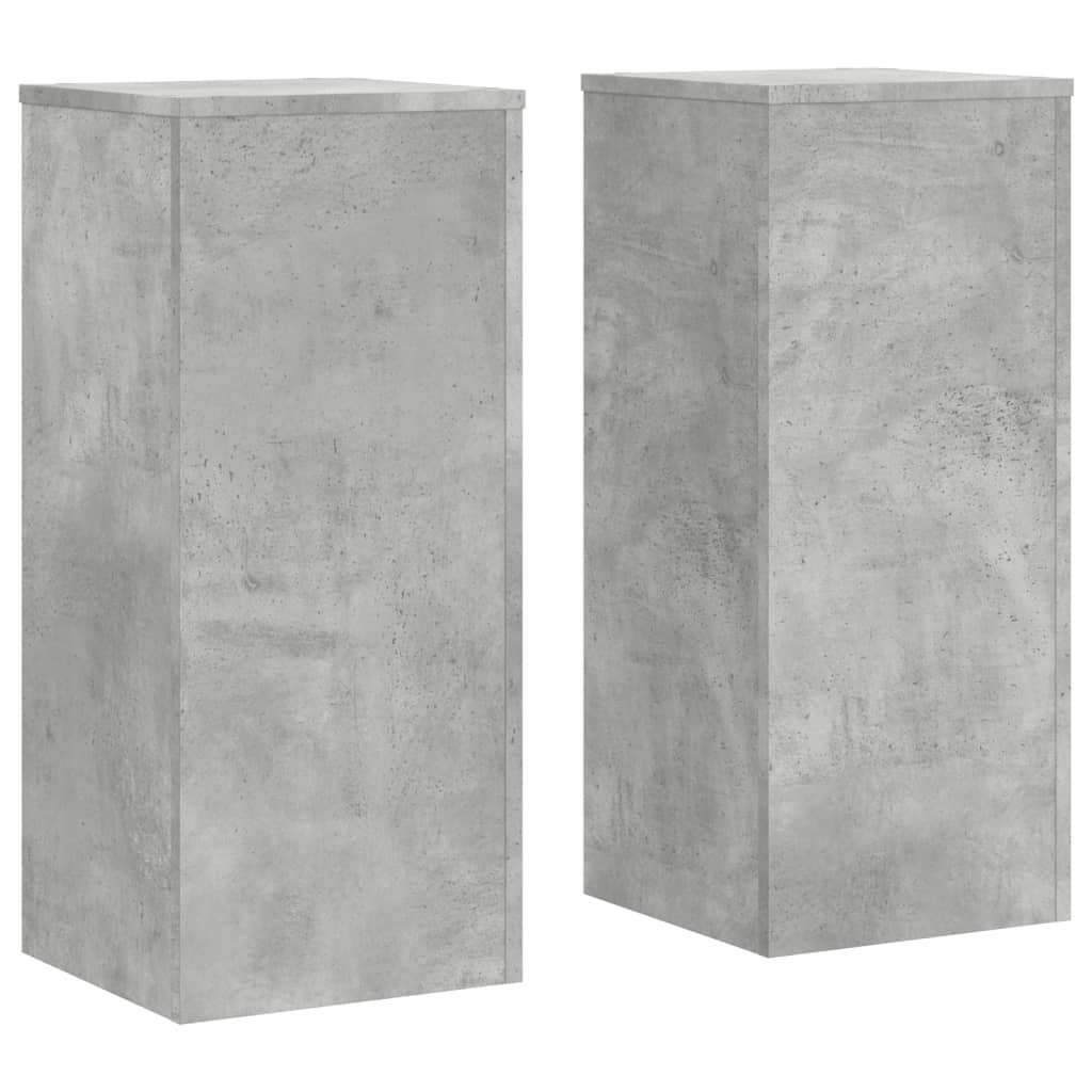 Plant Stand 2 pcs Concrete Grey 30 x 30 x 70 cm Engineered Wood
