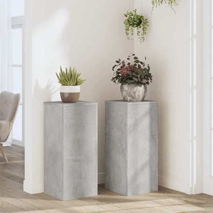 Plant Stand 2 pcs Concrete Grey 30 x 30 x 70 cm Engineered Wood