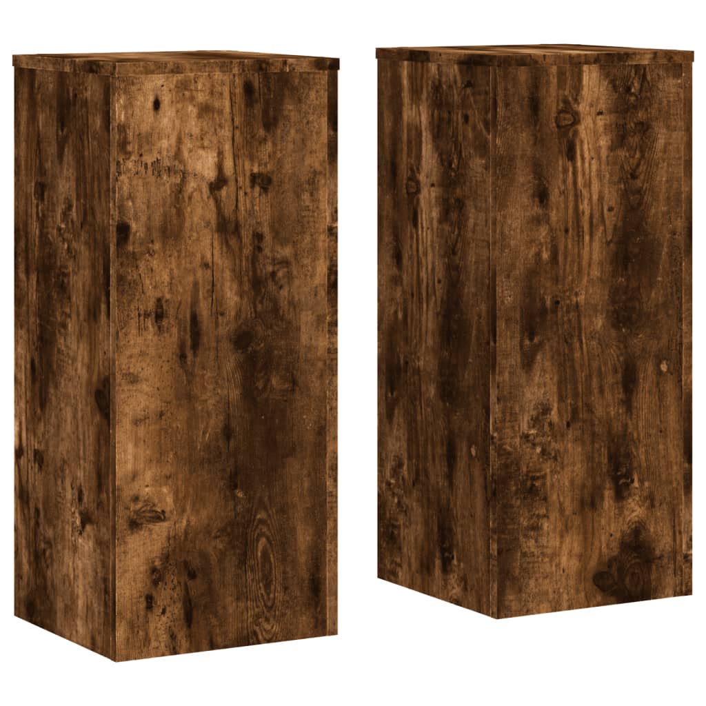 Plant Stand 2 pcs Smoked Oak 30 x 30 x 70 cm Engineered Wood