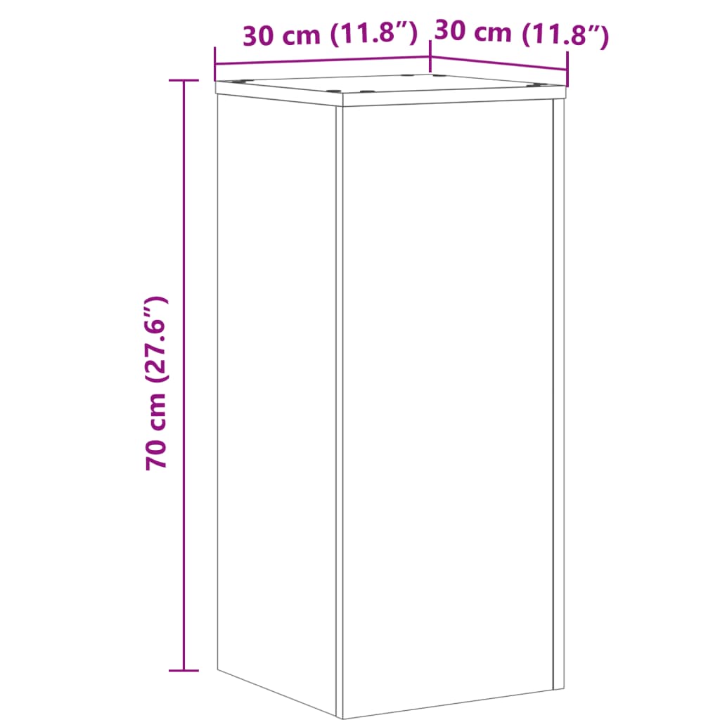 Plant Stand 2 pcs Smoked Oak 30 x 30 x 70 cm Engineered Wood